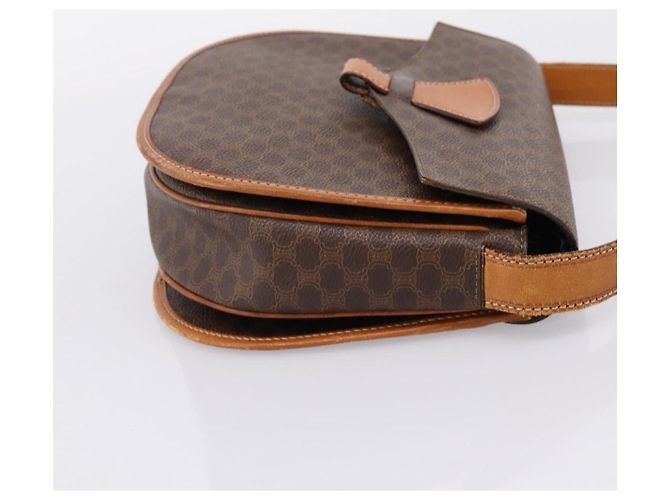 Céline Borsa a tracolla CELINE Macadam Canvas PVC Leather Brown Gold Auth ep16065 Marrone D'oro - vista 4