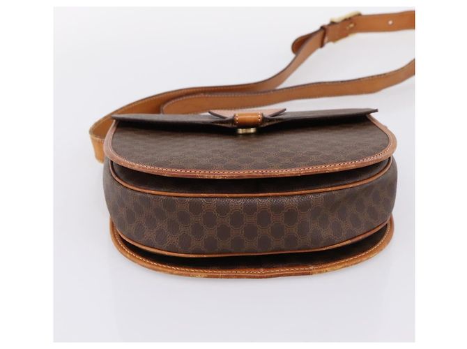 Céline Borsa a tracolla CELINE Macadam Canvas PVC Leather Brown Gold Auth ep16065 Marrone D'oro - vista 5