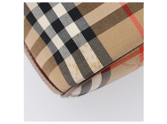 Sac à main Burberrys Nova Check Canvas Beige Gold Auth ep16229 Doré - vue 10