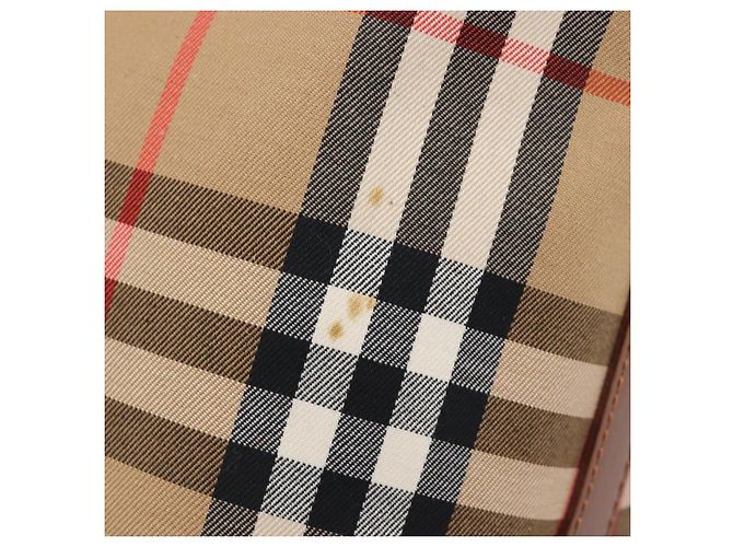 Sac à main Burberrys Nova Check Canvas Beige Gold Auth ep16229 Doré - vue 11