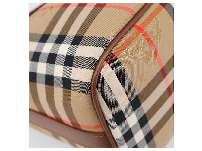 Sac à main Burberrys Nova Check Canvas Beige Gold Auth ep16229 Doré - vue 15