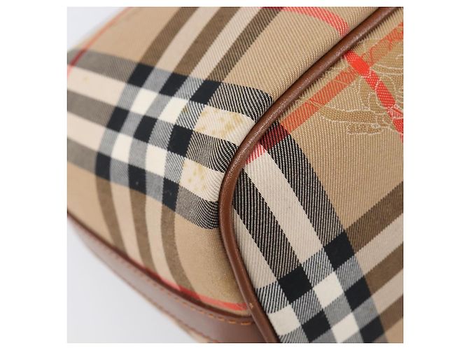 Sac à main Burberrys Nova Check Canvas Beige Gold Auth ep16229 Doré - vue 17
