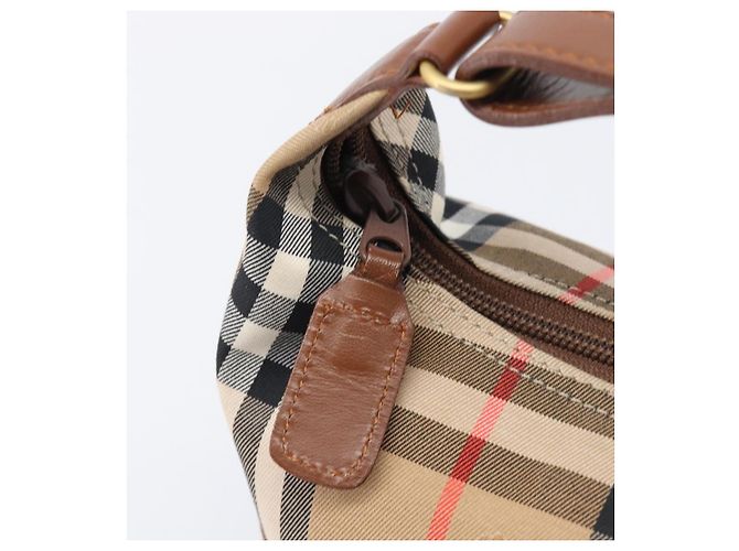 Sac à main Burberrys Nova Check Canvas Beige Gold Auth ep16229 Doré - vue 20