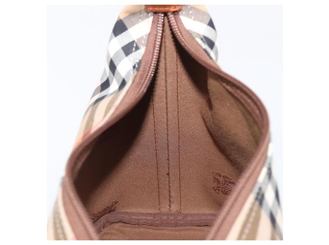 Sac à main Burberrys Nova Check Canvas Beige Gold Auth ep16229 Doré - vue 21