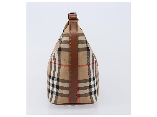 Sac à main Burberrys Nova Check Canvas Beige Gold Auth ep16229 Doré - vue 5