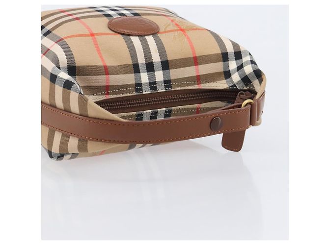 Sac à main Burberrys Nova Check Canvas Beige Gold Auth ep16229 Doré - vue 8