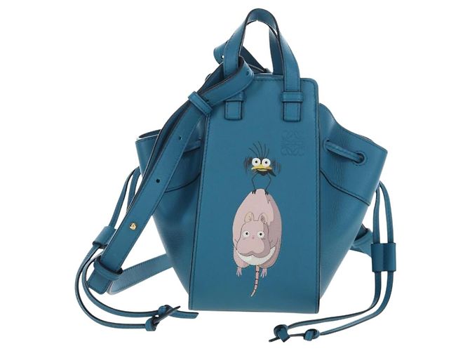 LOEWE Ghibli Spirited Away Boh Mouse Yu-Bird Hammock Drawstring Auth yk20944SM Azul - vista 13