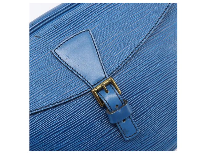 Borsa a tracolla LOUIS VUITTON Epi Jeune Fille MM Toledo Blue M52155 LV Auth ep16006 - vista 20