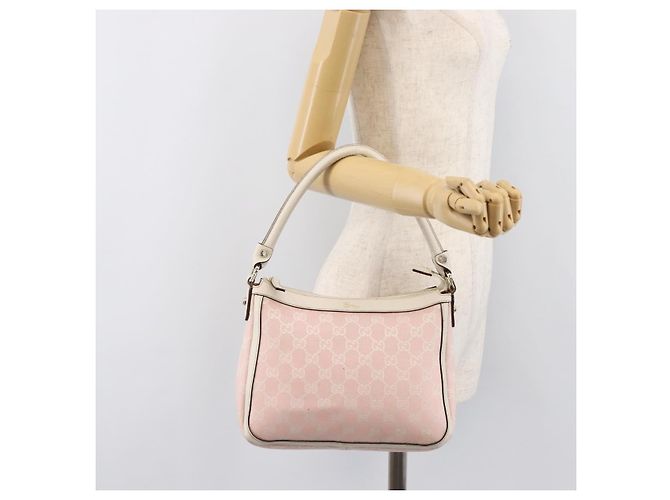 Borsa a tracolla GUCCI GG Canvas Abbey Pink Gold 146244 Auth 206129V Rosa D'oro - vista 26