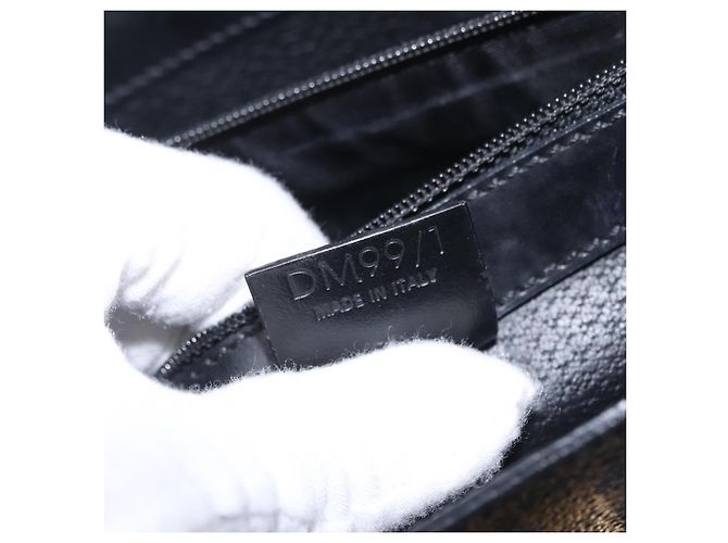 Céline Sac à main CELINE Macadam Canvas PVC Noir Doré Auth mr2952A - vue 12