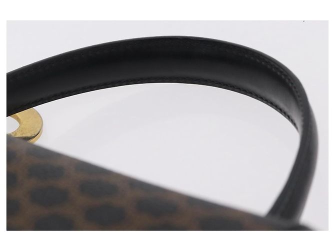 Céline Sac à main CELINE Macadam Canvas PVC Noir Doré Auth mr2952A - vue 14