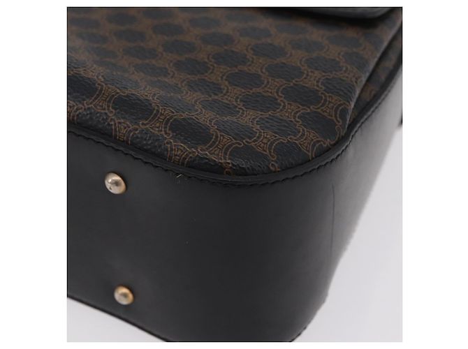 Céline Sac à main CELINE Macadam Canvas PVC Noir Doré Auth mr2952A - vue 17
