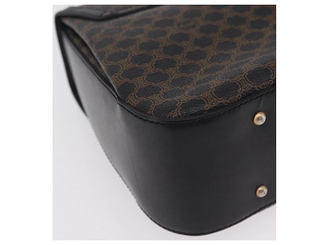 Céline Sac à main CELINE Macadam Canvas PVC Noir Doré Auth mr2952A - vue 18