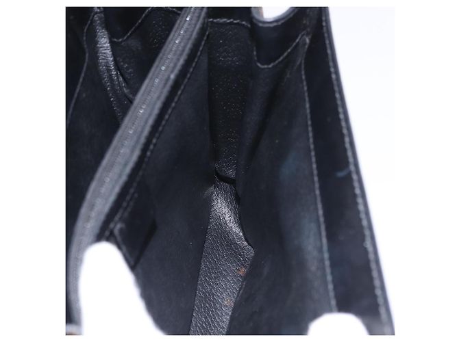 Céline Sac à main CELINE Macadam Canvas PVC Noir Doré Auth mr2952A - vue 23
