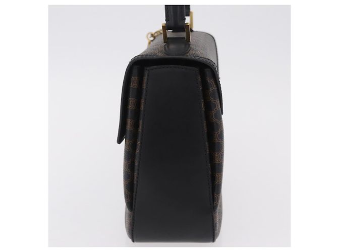 Céline Sac à main CELINE Macadam Canvas PVC Noir Doré Auth mr2952A - vue 3