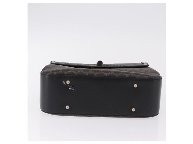 Céline Sac à main CELINE Macadam Canvas PVC Noir Doré Auth mr2952A - vue 5