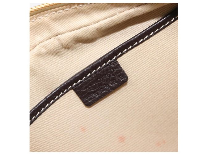 Céline CELINE Macadam Canvas Boston Bag PVC Leather White Gold Auth 206111V Weiß Golden - Ansicht 21