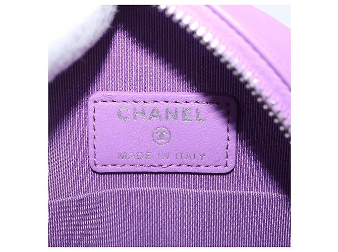 Sac à épaule CHANEL Matelasse à chaîne en agneau violet argenté CC Auth 206022M - vue 18