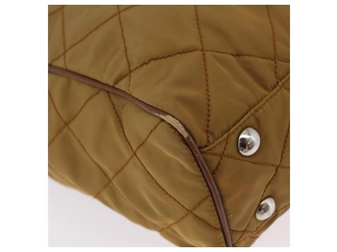 PRADA Chain Tote Bag Nylon Brown Silver Auth 206291 Braun Silber - Ansicht 18