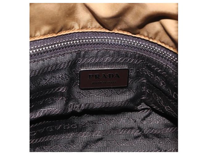 PRADA Chain Tote Bag Nylon Brown Silver Auth 206291 Braun Silber - Ansicht 25