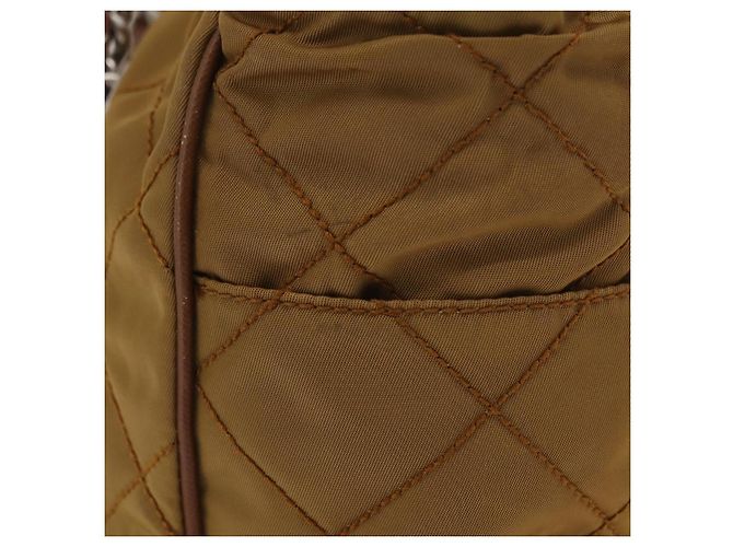 PRADA Chain Tote Bag Nylon Brown Silver Auth 206291 Braun Silber - Ansicht 5