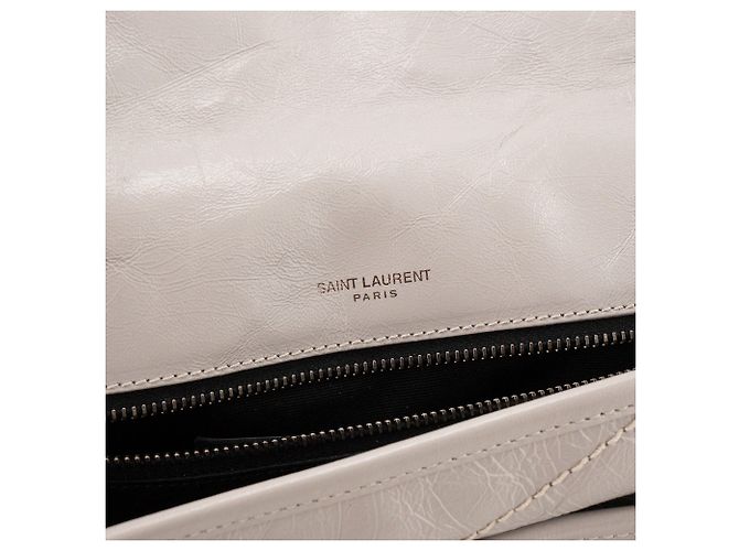 Autre Marque SAINT LAURENT - Borsa a tracolla Niki Medium Saint Laurent in pelle stropicciata grigia Grigio - vista 8