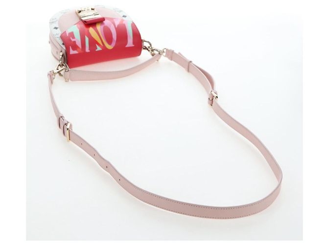 MCM Vicetos Tracy Schultertasche PVC Leder Rosa Silber Auth 205914V Pink - Ansicht 11