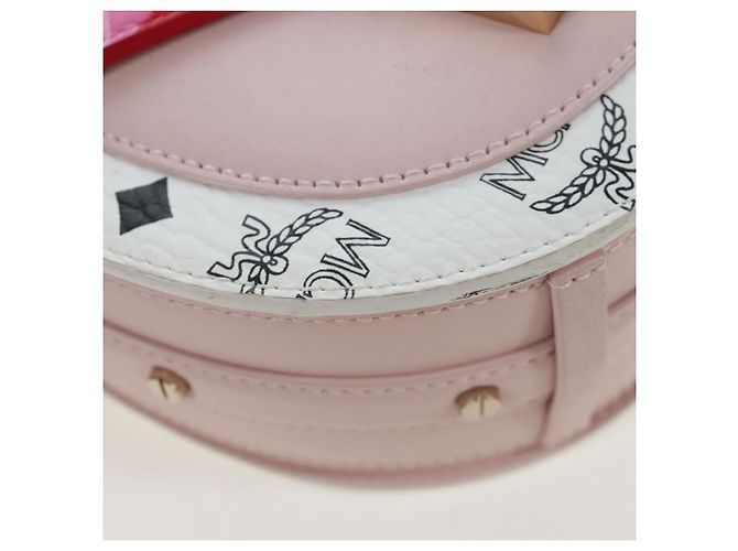 MCM Vicetos Tracy Schultertasche PVC Leder Rosa Silber Auth 205914V Pink - Ansicht 16