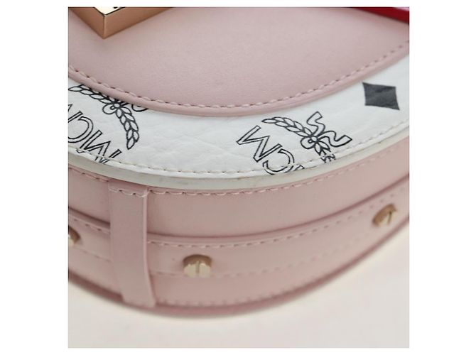 MCM Vicetos Tracy Schultertasche PVC Leder Rosa Silber Auth 205914V Pink - Ansicht 17