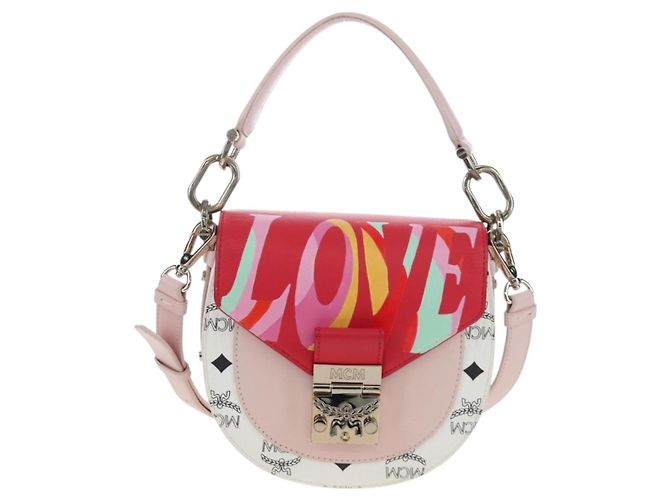 MCM Vicetos Tracy Schultertasche PVC Leder Rosa Silber Auth 205914V Pink - Ansicht 2