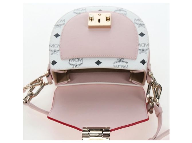MCM Vicetos Tracy Schultertasche PVC Leder Rosa Silber Auth 205914V Pink - Ansicht 21