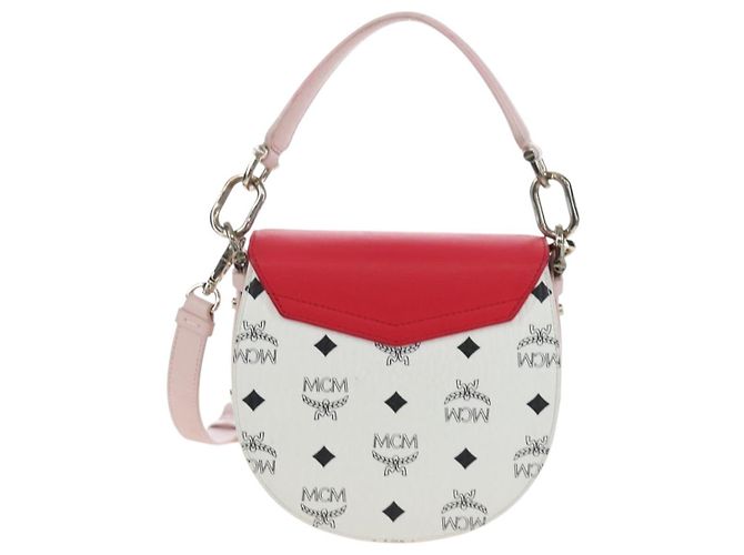 MCM Vicetos Tracy Schultertasche PVC Leder Rosa Silber Auth 205914V Pink - Ansicht 3