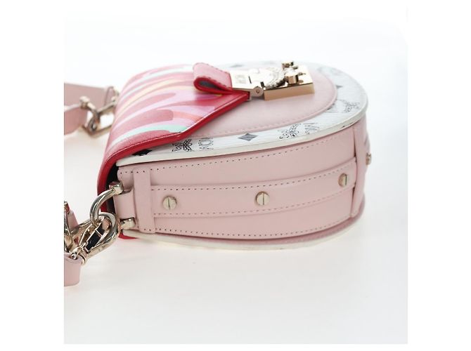 MCM Vicetos Tracy Schultertasche PVC Leder Rosa Silber Auth 205914V Pink - Ansicht 4