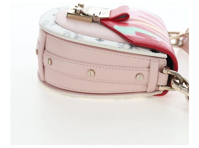 MCM Vicetos Tracy Schultertasche PVC Leder Rosa Silber Auth 205914V Pink - Ansicht 5