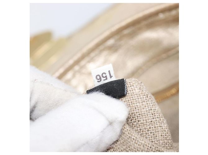 Borsa a mano Miu Miu Matelassé Canvas Beige Gold Tone Auth bs37124 - vista 12