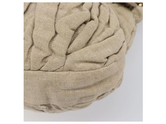 Borsa a mano Miu Miu Matelassé Canvas Beige Gold Tone Auth bs37124 - vista 15