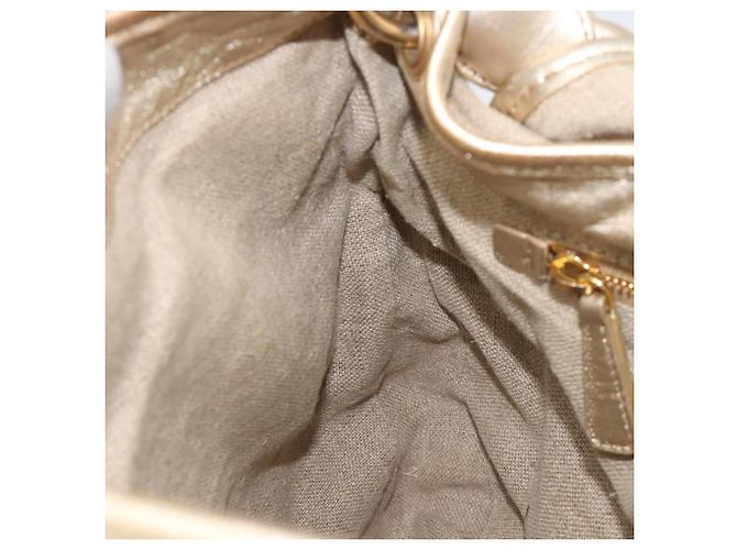 Borsa a mano Miu Miu Matelassé Canvas Beige Gold Tone Auth bs37124 - vista 27