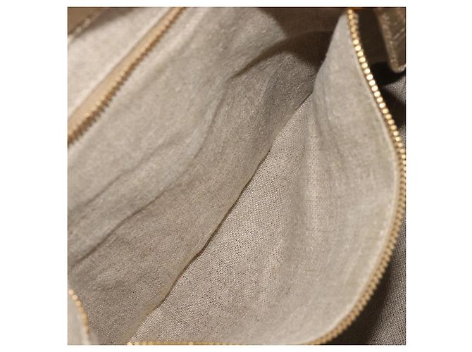 Borsa a mano Miu Miu Matelassé Canvas Beige Gold Tone Auth bs37124 - vista 29