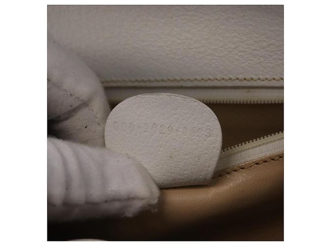 Borsa a mano GUCCI Bamboo in pelle 2way White Gold 000 2029 0633 Auth bs37338A Bianco D'oro - vista 12