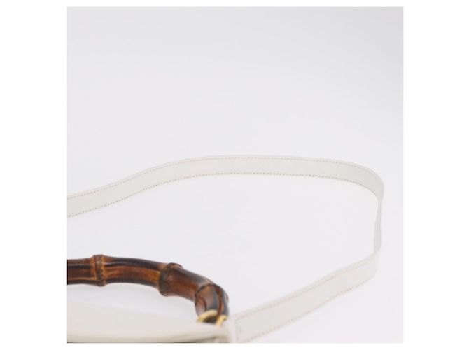 Borsa a mano GUCCI Bamboo in pelle 2way White Gold 000 2029 0633 Auth bs37338A Bianco D'oro - vista 16
