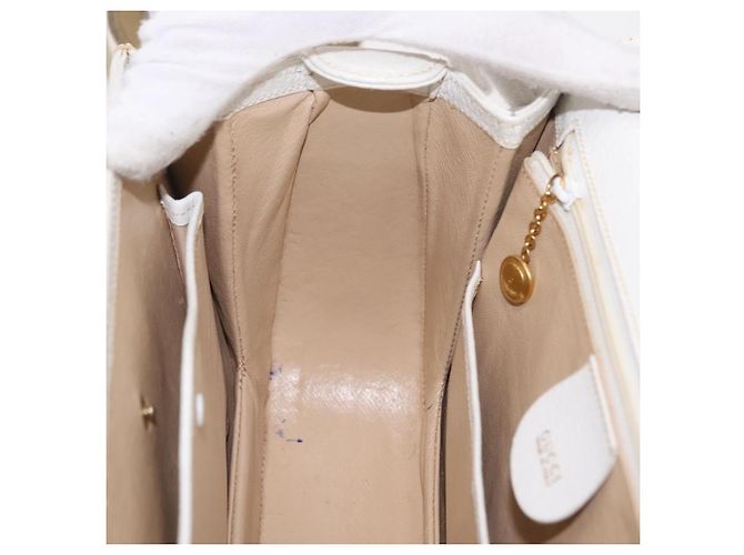 Borsa a mano GUCCI Bamboo in pelle 2way White Gold 000 2029 0633 Auth bs37338A Bianco D'oro - vista 25