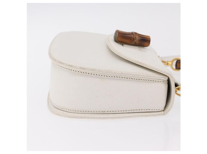 Borsa a mano GUCCI Bamboo in pelle 2way White Gold 000 2029 0633 Auth bs37338A Bianco D'oro - vista 3