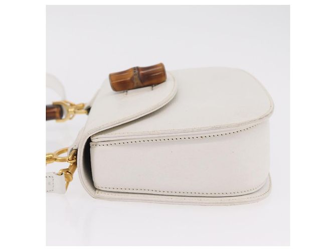 Borsa a mano GUCCI Bamboo in pelle 2way White Gold 000 2029 0633 Auth bs37338A Bianco D'oro - vista 5