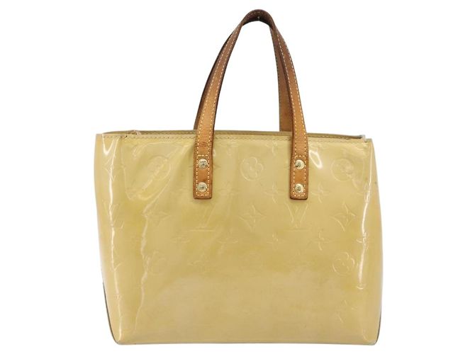 LOUIS VUITTON Monogram Vernis Reade PM Hand Bag Beige M91144 LV Auth bs37196 - vista 13