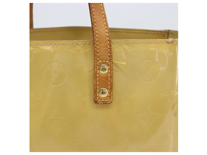 LOUIS VUITTON Monogram Vernis Reade PM Hand Bag Beige M91144 LV Auth bs37196 - vista 3