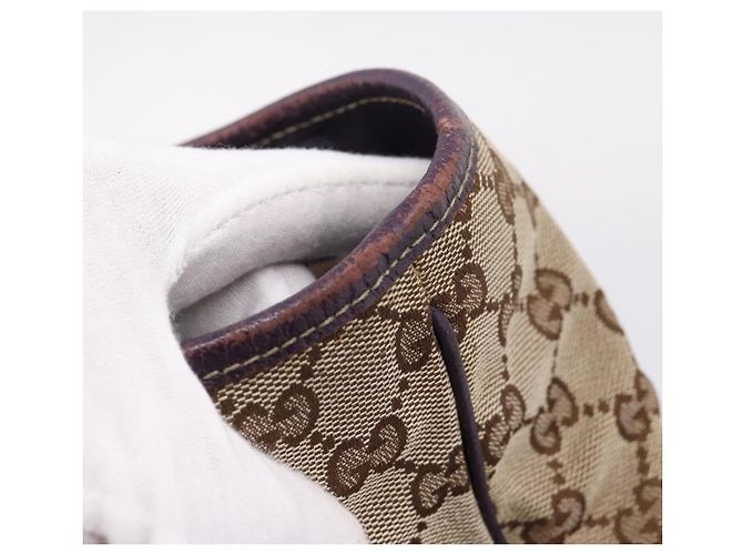 Sac à main GUCCI GG Canvas New Jackie Beige Gold 145818 Auth 206247 Doré - vue 10