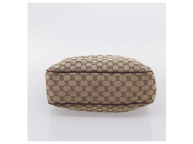 Sac à main GUCCI GG Canvas New Jackie Beige Gold 145818 Auth 206247 Doré - vue 5