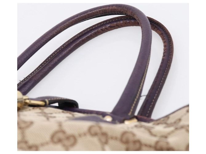 Sac à main GUCCI GG Canvas New Jackie Beige Gold 145818 Auth 206247 Doré - vue 8