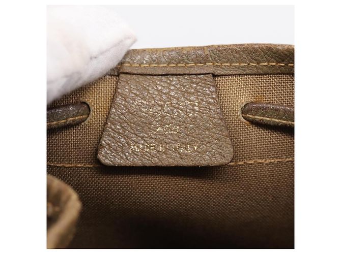 Borsa a tracolla GUCCI GG Plus Supreme PVC Beige Gold Auth ka6356 D'oro - vista 16