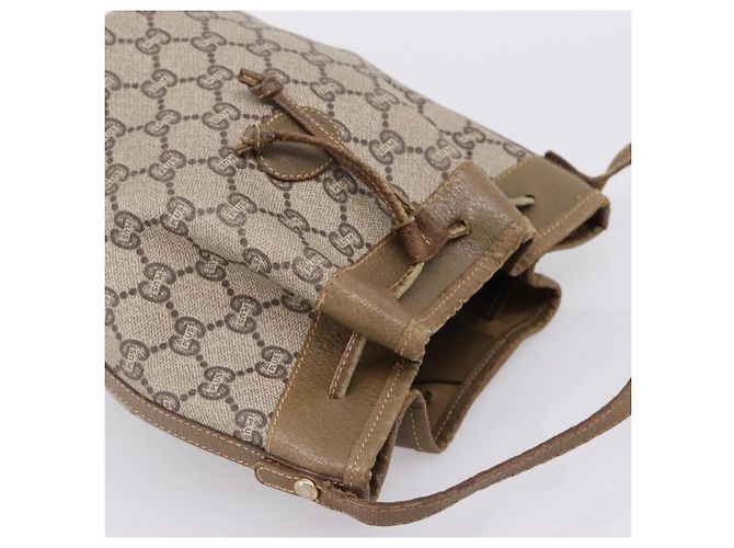 Borsa a tracolla GUCCI GG Plus Supreme PVC Beige Gold Auth ka6356 D'oro - vista 6